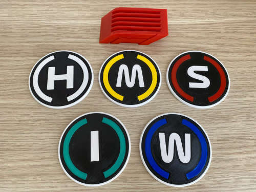 F1 Tire Types Coasters - 3D Printed