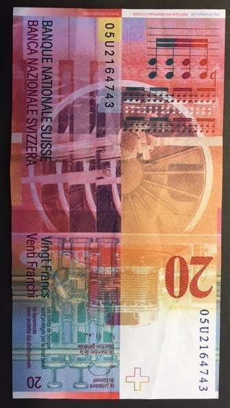 Switzerland 20 Francs 2012 A Honegger