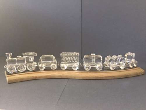 Swarovksi 7 Piece Train set with wooden track