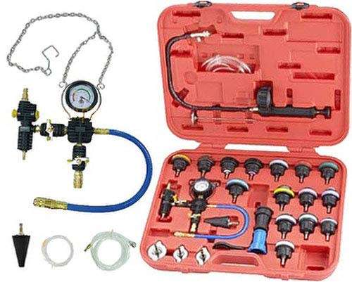 27 piece Radiator Pressure Tester with Vacuum Purge and Refill Kit