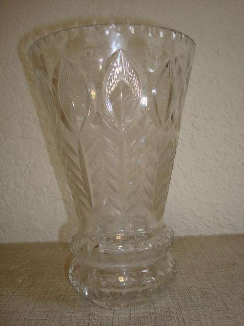 OLD CUT GLASS VASE
