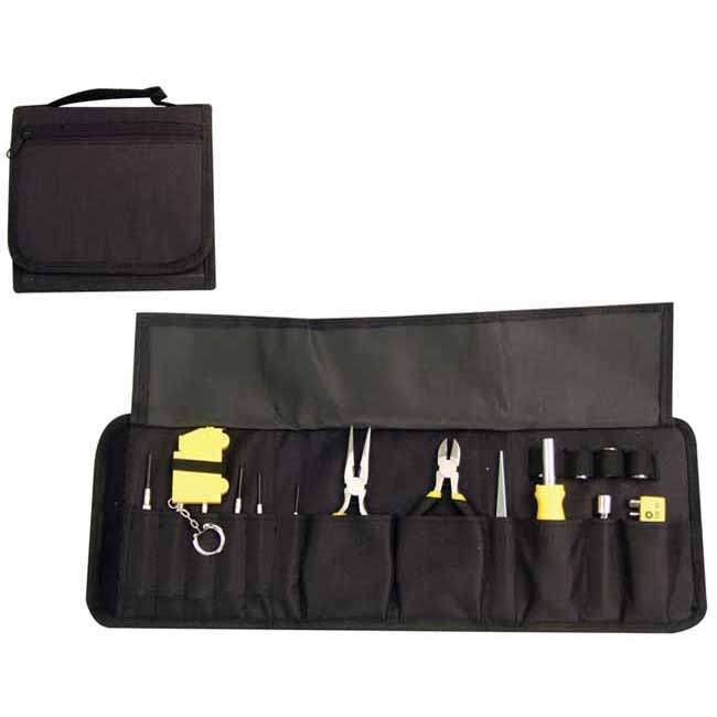 26pc cubby hole multi tool set in back nylon fold up case