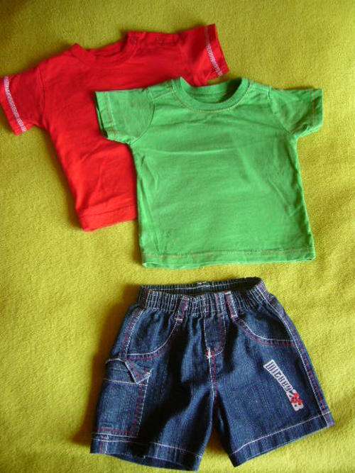 **** Cute Baby Boy 2 X T-shirts plus Denim Pants Size 3-6 Months ****