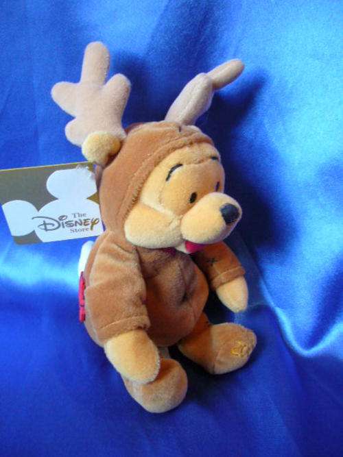 **** Brand New Genuine Disney Bean Bag Plush Toy - Winnie Reindeer Soft Toy ****