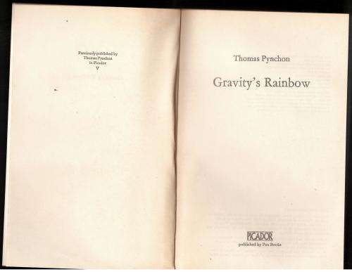 Gravity's Rainbow  --  Thomas Pynchon