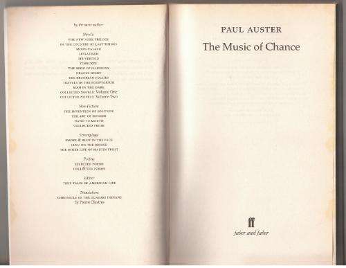 The music of chance  --  Paul Auster