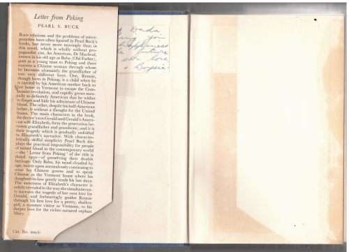 Letter from Peking A Novel -- Pearl S Buck