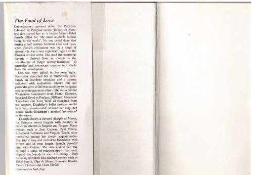 The Food of Love: Princesse Edmond de Polignac (1865-1943) and Her Salon -- Michael De Cossart