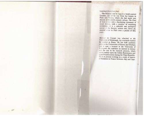 The Food of Love: Princesse Edmond de Polignac (1865-1943) and Her Salon -- Michael De Cossart