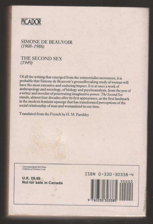 The Second Sex  --  Simone de Beauvoir