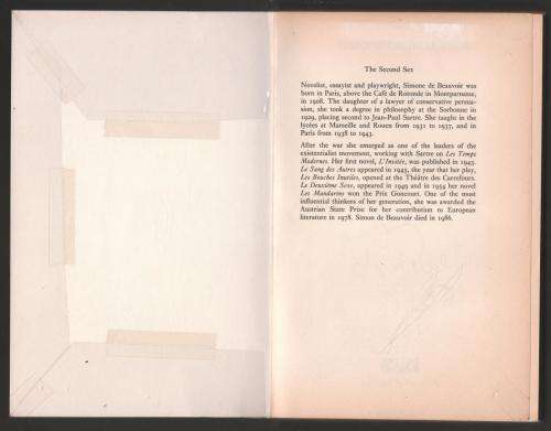 The Second Sex  --  Simone de Beauvoir