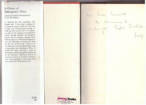 A Choice of Shakespeare`s Verse -- Ted Hughes [Compiler]