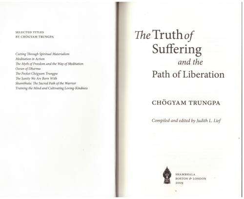 The Truth of Suffering and the Path of Liberation -- Chögyam Trungpa