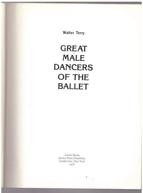 Great Male Dancers of the Ballet -- Walter Terry