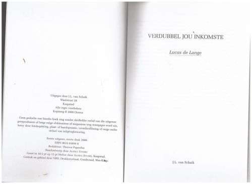 Verdubbel Jou Inkomste -- Lucas De Lange