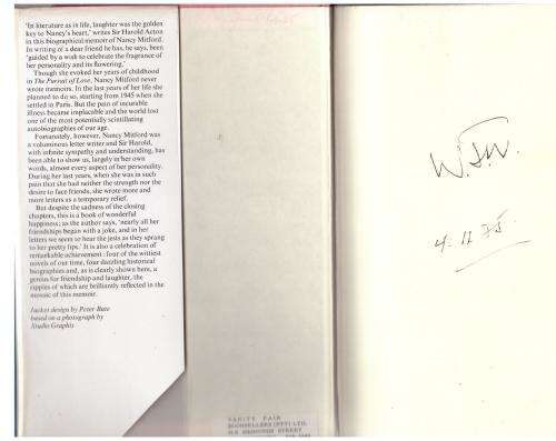 Nancy Mitford: A Memoir -- Harold Acton