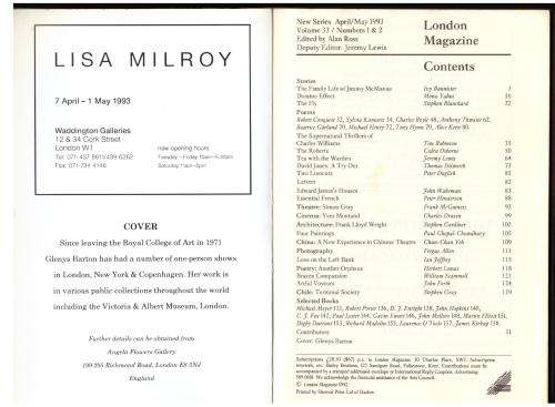 The London Magazine: April/May 1993  --   Alan Ross [Editor]