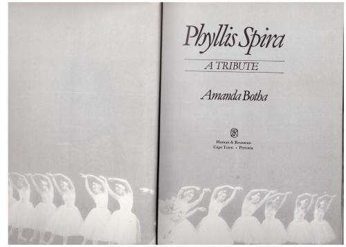 Phyllis Spira: A Tribute  --  Amanda Botha