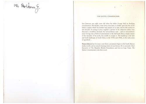 The Native Commissioner: A Novel -- Shaun Johnson