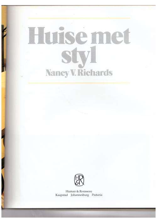 Huise Met Styl -- Nancy V. Richards