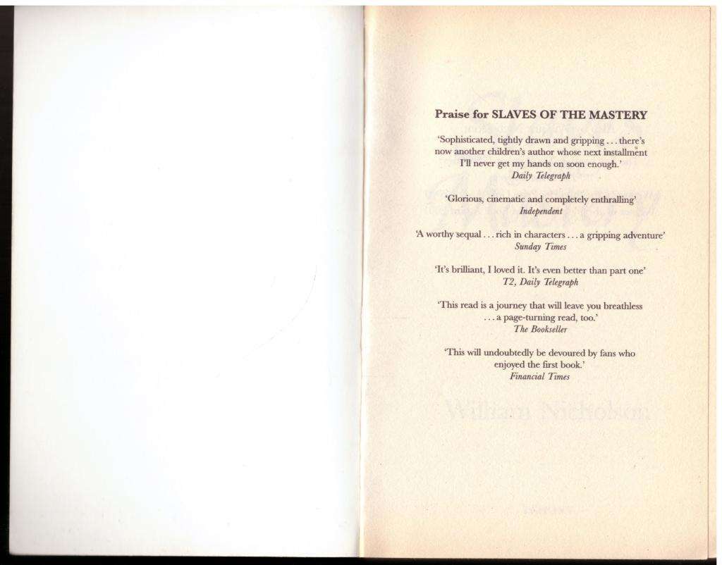 Slaves of the Mastery (Wind on Fire, Bk. II) -- William Nicholson