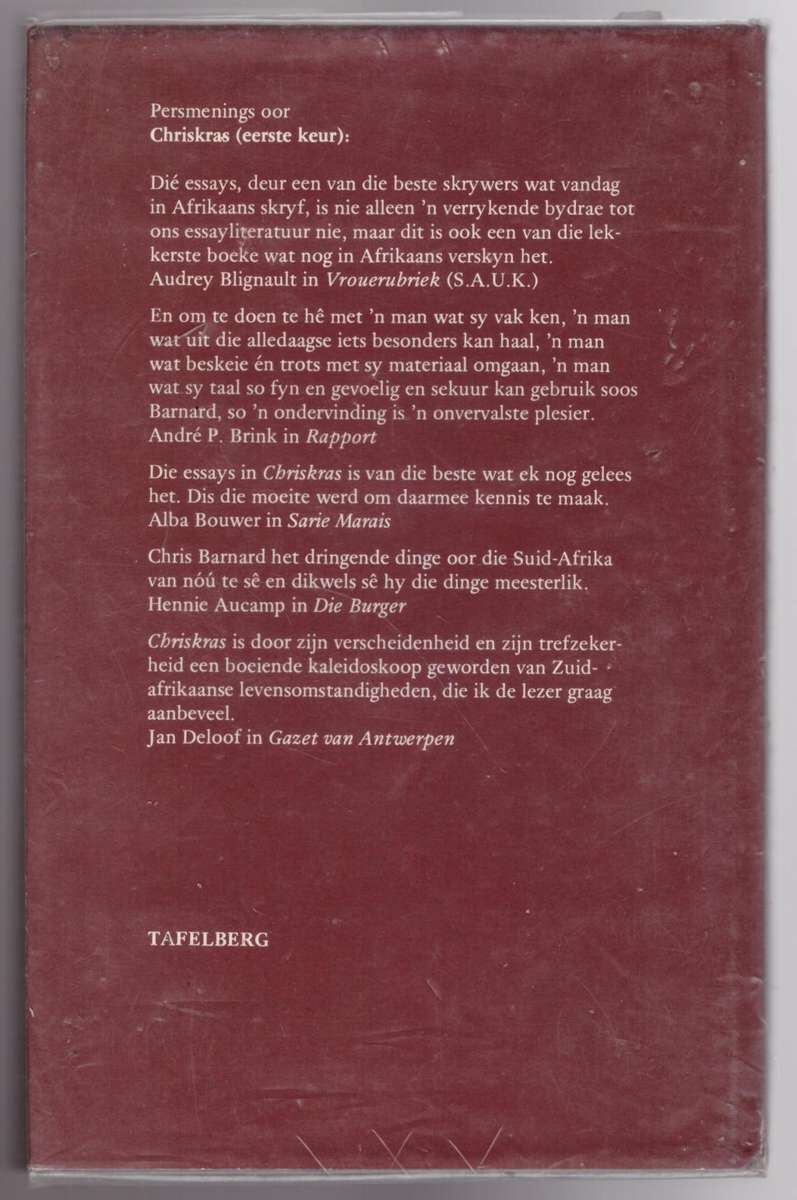 Chriskras: `n Tweede keur -- Chris Barnard