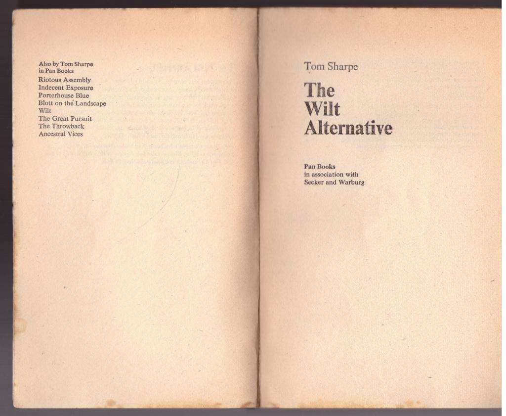 The Wilt Alternative (Wilt Series #2) --  Tom Sharpe