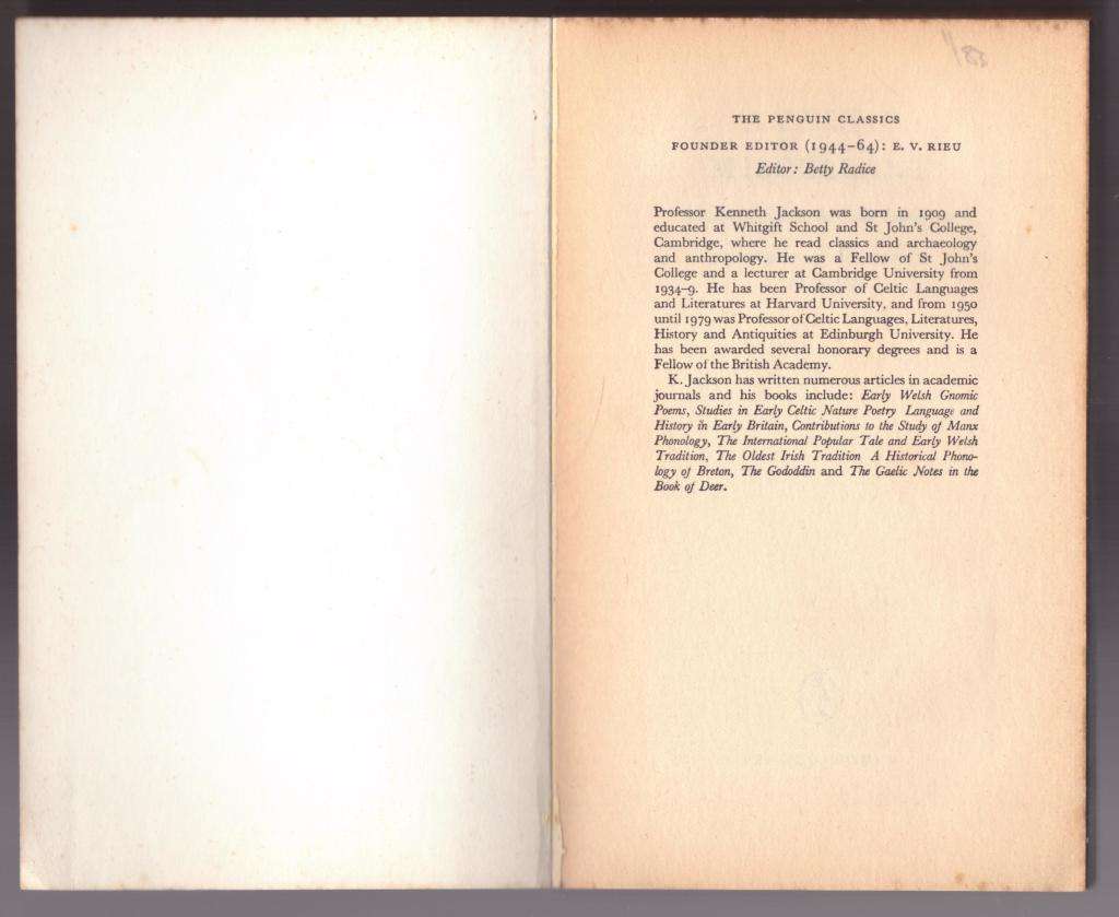 A Celtic Miscellany: Translations from the Literature  --  Kenneth Hurlstone Jackson [Translator]