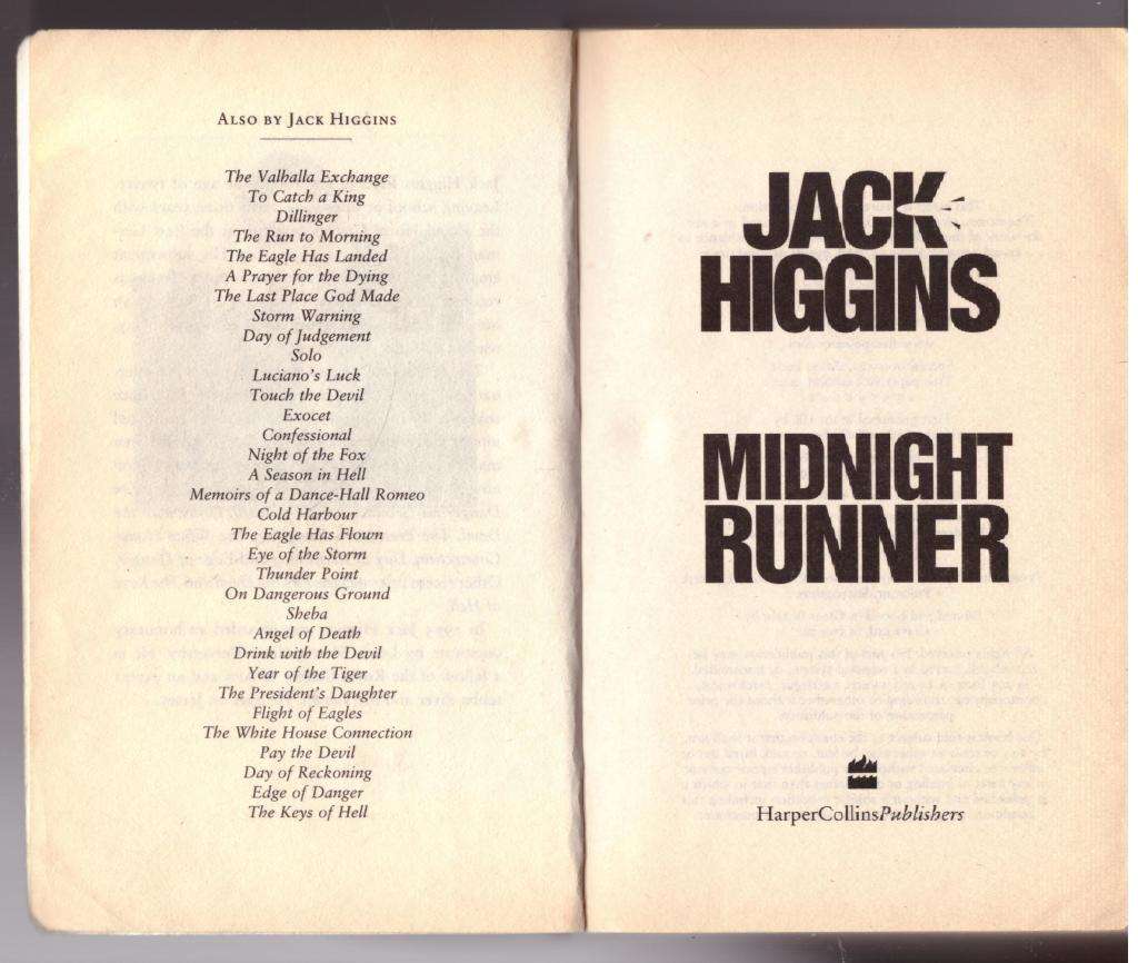 Midnight Runner (Sean Dillon Series, #10)  --  Jack Higgins