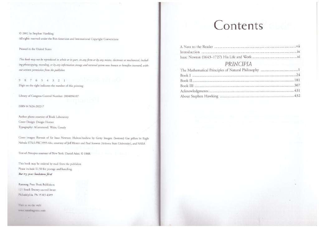 Principia (On The Shoulders Of Giants series)  --  Sir Isaac Newton