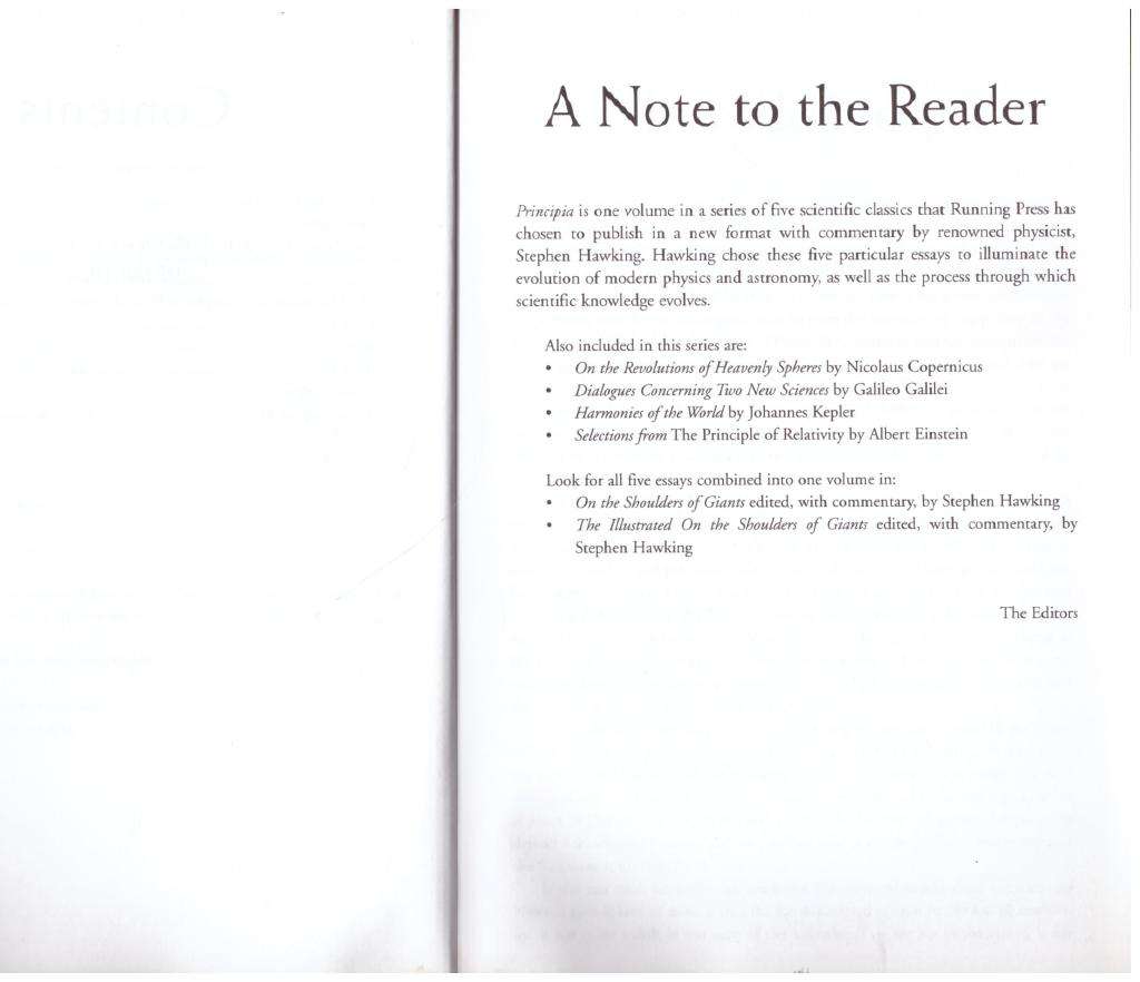 Principia (On The Shoulders Of Giants series)  --  Sir Isaac Newton