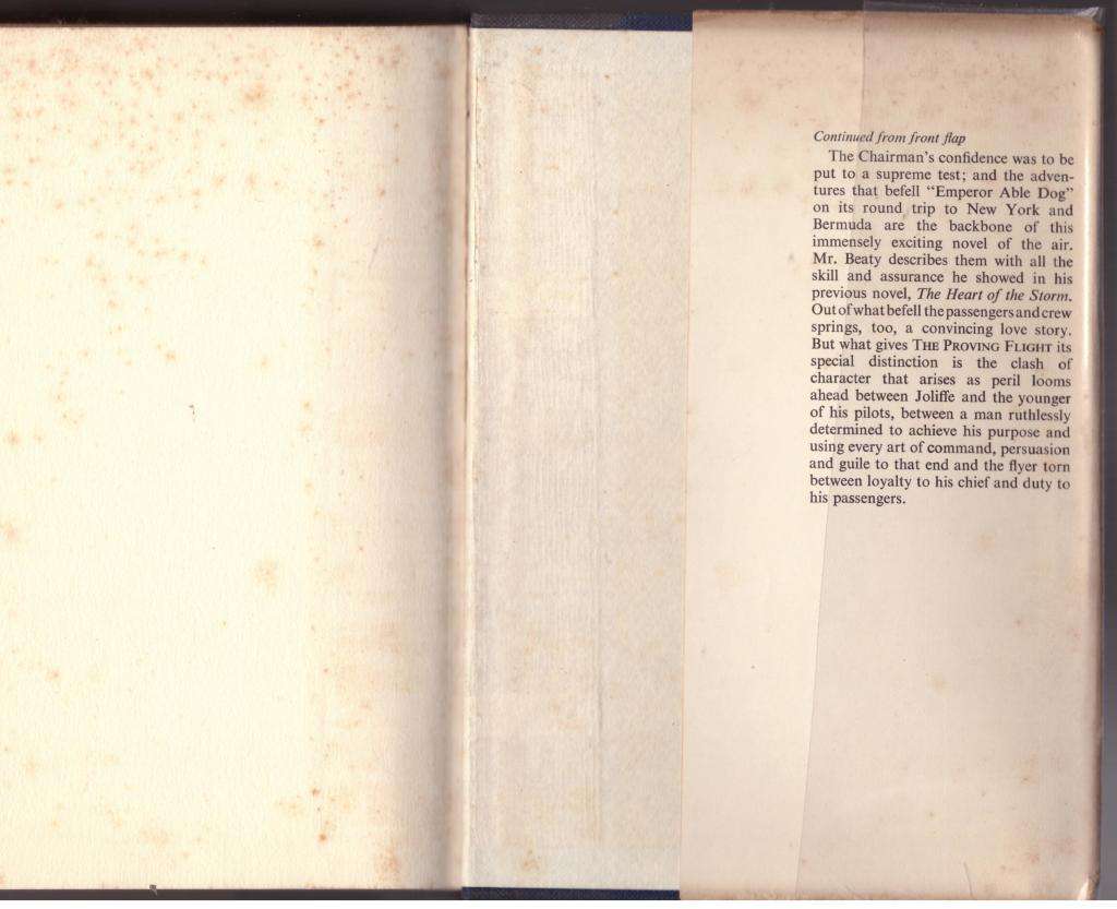 The Proving Flight: A Novel  --  David Beaty