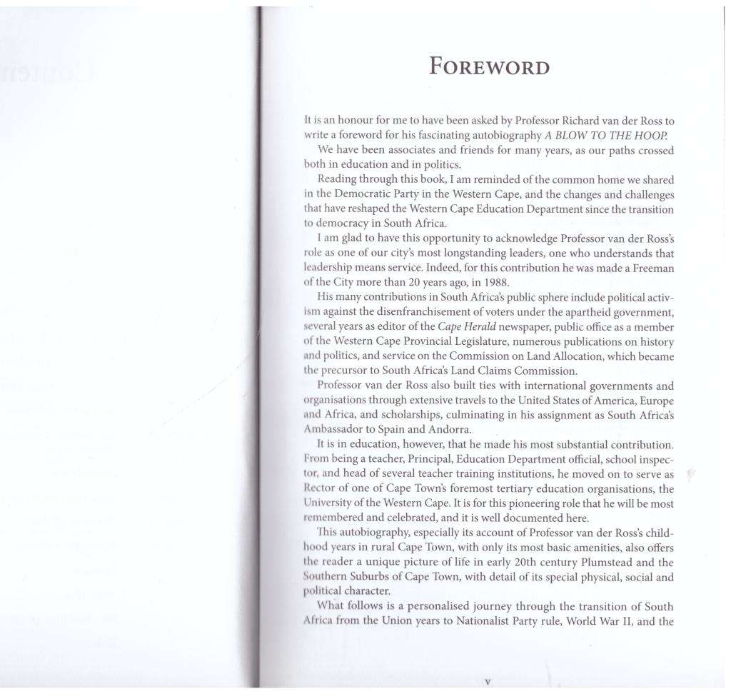 A Blow to the Hoop: The Story of My Life and Times -- Dick Van Der Ross **SIGNED**