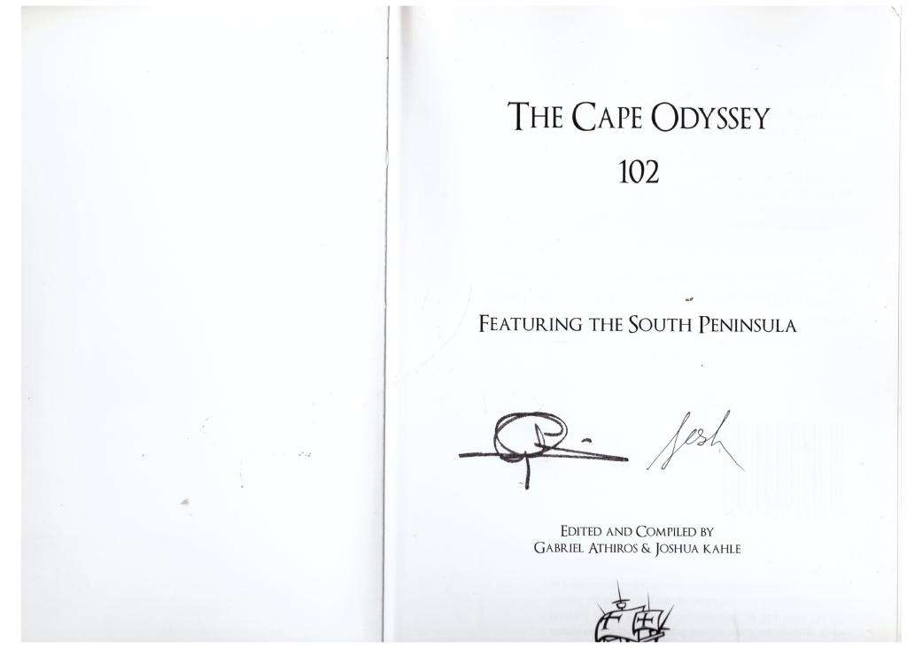 The Cape Odyssey 102: Featuring the South Peninsula --  Gabriel Athiros, Joshua Kahle  **SIGNED**