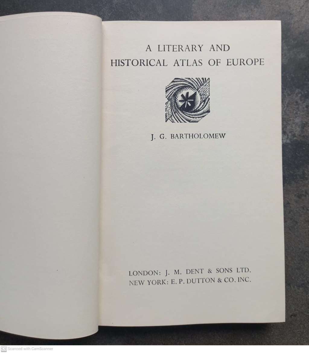 A Literary and Historical Atlas of Europe  -- J. G. Bartholomew