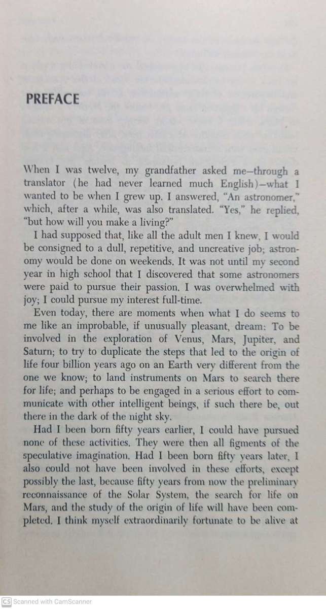 The Cosmic Connection: An Extraterrestrial Perspective  -- Carl Sagan