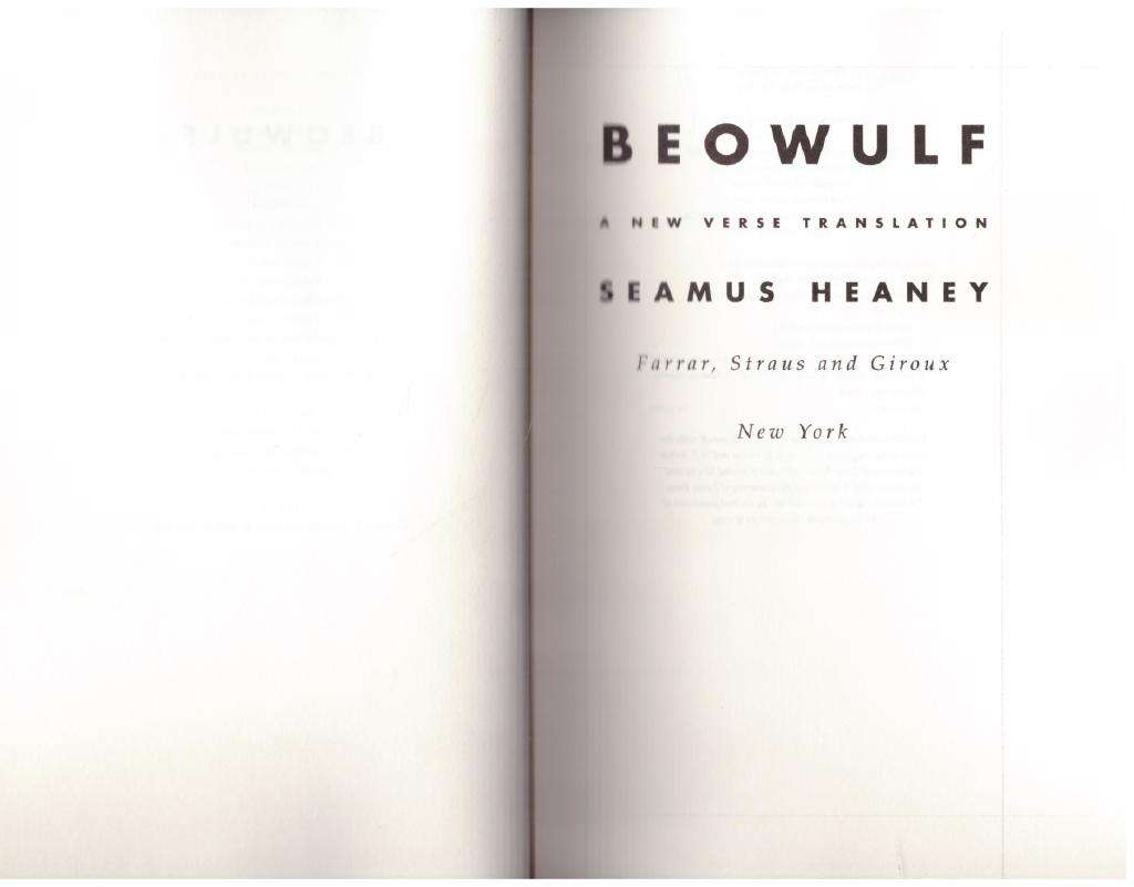 Beowulf  --  Seamus Heaney [Translator]