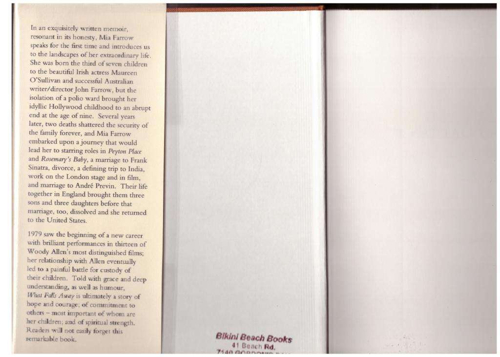 What Falls Away: A Memoir --  Mia Farrow