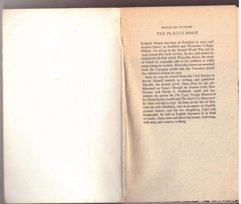 The Plague Dogs  --  Richard Adams