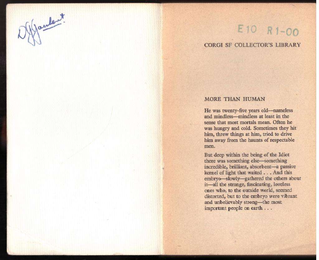More Than Human (Corgi SF collector's library)  -- Theodore Sturgeon