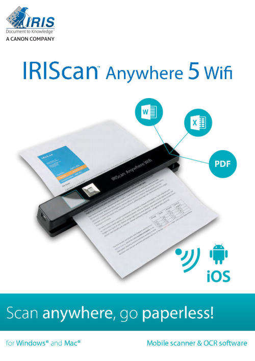 IRIScan Anywhere 5 Wifi Scan Anything Anywhere.No computer needed!Ultra-compact,&portable
