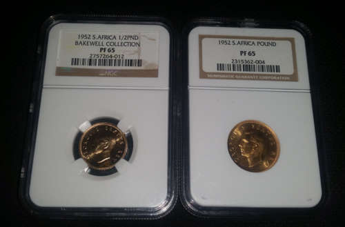 1952 Gold 1/2 Pound - PF65 + 1 Pound - PF65