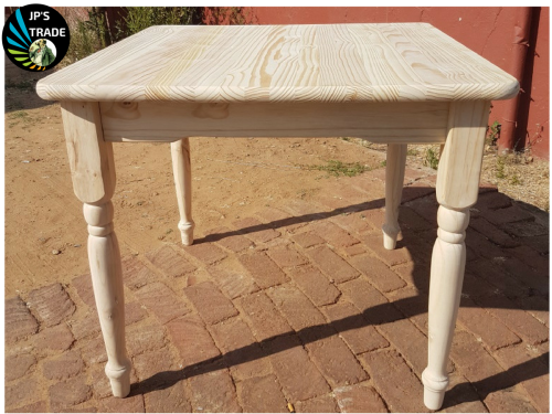 Square Pine Table with turned legs