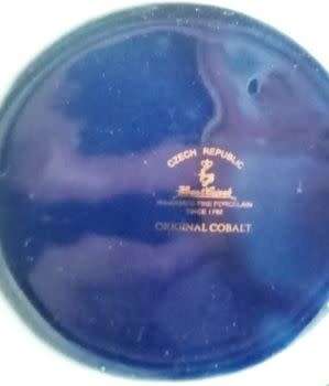 Haas and Czjzek 2x Vases Vintage - Signed - Sculpted Porcelain Cobalt Blue set - Collectable 30.5 cm