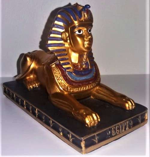 King Tut Sphinx - Amazing Detail - Made from Stone Resin - New with felt base 11 cm