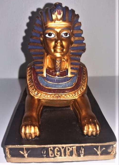 King Tut Sphinx - Amazing Detail - Made from Stone Resin - New with felt base 11 cm
