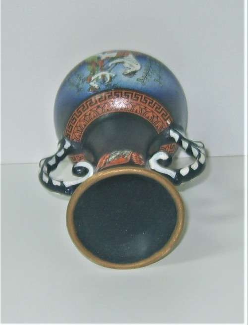 SALE - "GREEK GODS" PAIR OF ORNAMENTAL CERAMIC VASES SIGNED - EXQUISITE FOR DISPLAY - sold as a set.