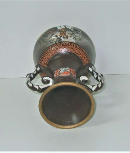 SALE - "GREEK GODS" PAIR OF ORNAMENTAL CERAMIC VASES SIGNED - EXQUISITE FOR DISPLAY - sold as a set.