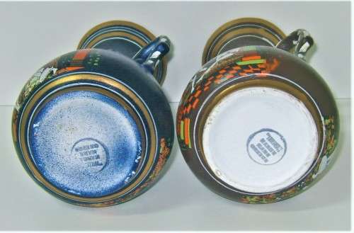 SALE - "GREEK GODS" PAIR OF ORNAMENTAL CERAMIC VASES SIGNED - EXQUISITE FOR DISPLAY - sold as a set.