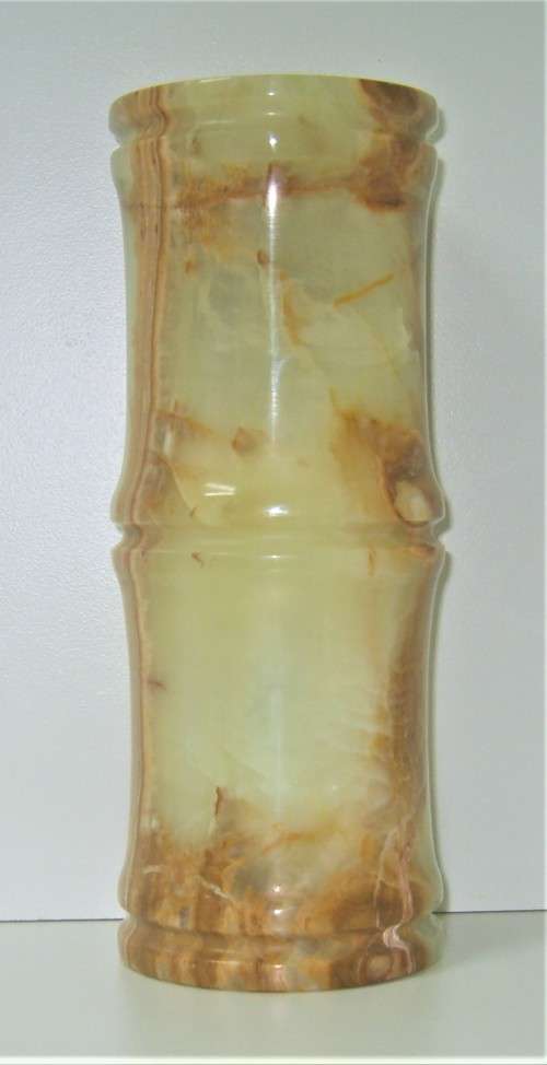 STUNNING VINTAGE Set of 2 MARBLE / ONYX VASES, 20cm